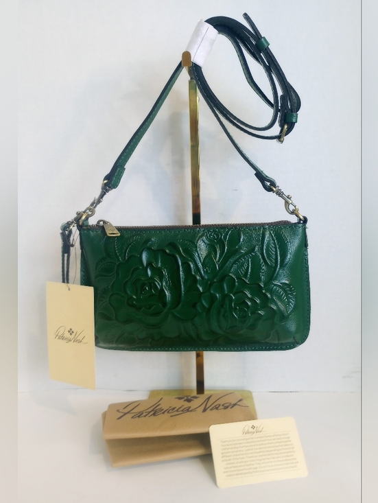 Patricia Nash Handbags - NWT Patricia Nash Rose Tooled Leather Laurina Crossbody Bag, Soft Green